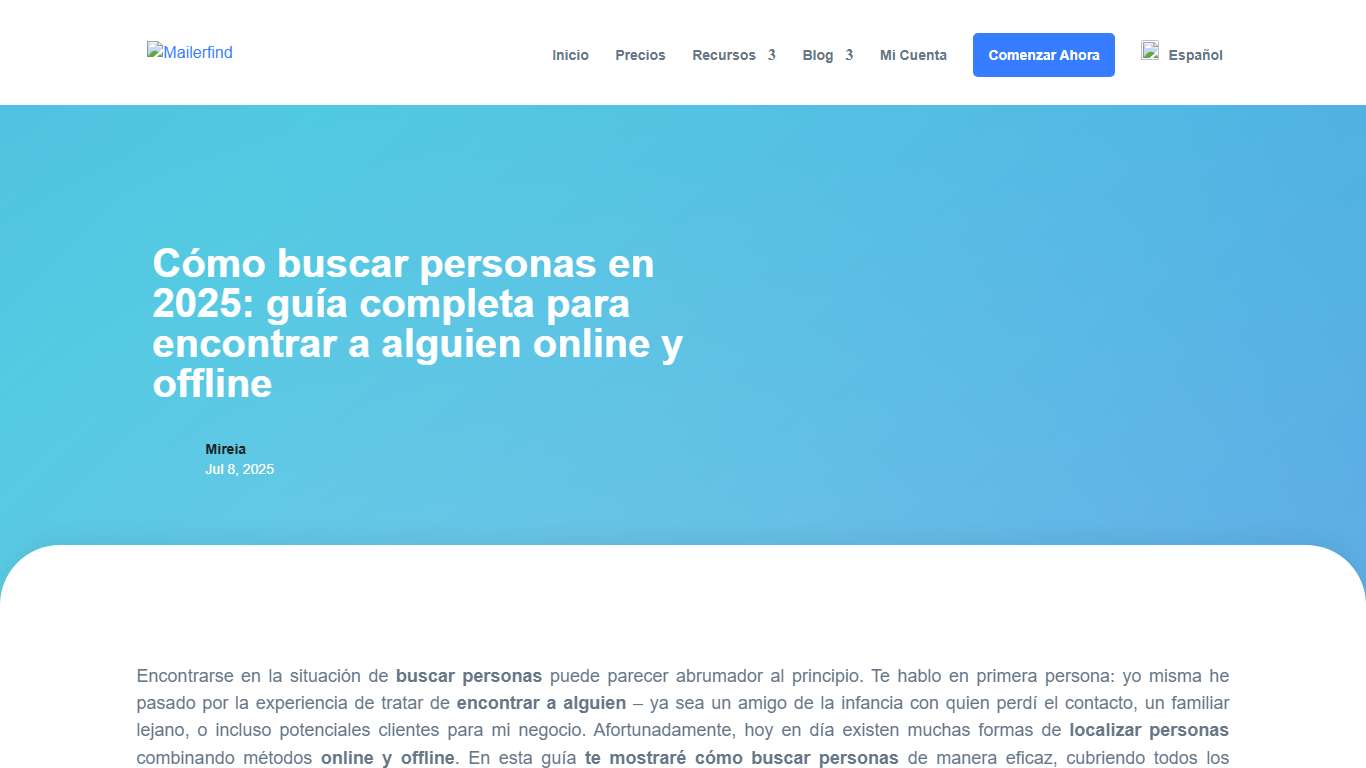 Cómo buscar personas en 2025: guía completa para encontrar a alguien online y offline - Mailerfind